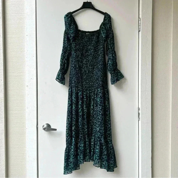 Misa Los Angeles Rashida Maxi Dress - Green Floral on Black- Size S - Picture 5 of 16